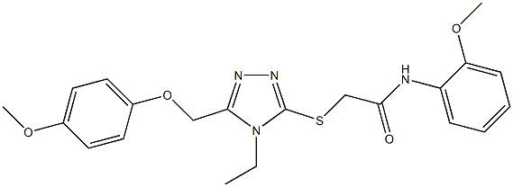 2-({4-ethyl-5-[(4-methoxyphenoxy)methyl]-4H-1,2,4-triazol-3-yl}sulfanyl)-N-(2-methoxyphenyl)acetamide Struktur