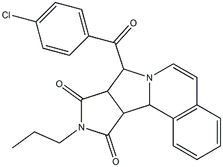 8-(4-chlorobenzoyl)-10-propyl-11a,11b-dihydro-8H-pyrrolo[3',4':3,4]pyrrolo[2,1-a]isoquinoline-9,11(8aH,10H)-dione Struktur