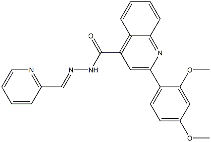 2-(2,4-dimethoxyphenyl)-N'-(2-pyridinylmethylene)-4-quinolinecarbohydrazide Struktur