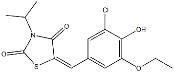 5-(3-chloro-5-ethoxy-4-hydroxybenzylidene)-3-isopropyl-1,3-thiazolidine-2,4-dione Struktur