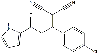 2-[1-(4-chlorophenyl)-3-oxo-3-(1H-pyrrol-2-yl)propyl]malononitrile Struktur