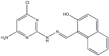 2-hydroxy-1-naphthaldehyde (4-amino-6-chloro-2-pyrimidinyl)hydrazone Struktur