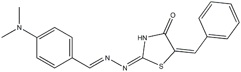 4-(dimethylamino)benzaldehyde (5-benzylidene-4-oxo-1,3-thiazolidin-2-ylidene)hydrazone Struktur