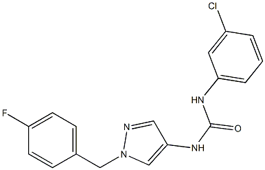 N-(3-chlorophenyl)-N'-[1-(4-fluorobenzyl)-1H-pyrazol-4-yl]urea Struktur