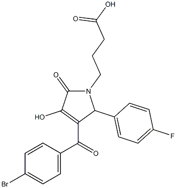 4-[3-(4-bromobenzoyl)-2-(4-fluorophenyl)-4-hydroxy-5-oxo-2,5-dihydro-1H-pyrrol-1-yl]butanoic acid Struktur