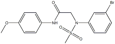 2-[3-bromo(methylsulfonyl)anilino]-N-(4-methoxyphenyl)acetamide Struktur