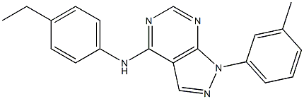 N-(4-ethylphenyl)-N-[1-(3-methylphenyl)-1H-pyrazolo[3,4-d]pyrimidin-4-yl]amine Struktur