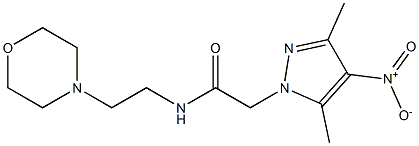 2-{4-nitro-3,5-dimethyl-1H-pyrazol-1-yl}-N-[2-(4-morpholinyl)ethyl]acetamide Struktur