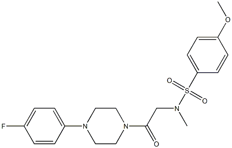 N-{2-[4-(4-fluorophenyl)-1-piperazinyl]-2-oxoethyl}-4-methoxy-N-methylbenzenesulfonamide Struktur