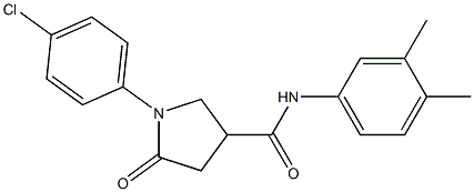 1-(4-chlorophenyl)-N-(3,4-dimethylphenyl)-5-oxo-3-pyrrolidinecarboxamide Struktur