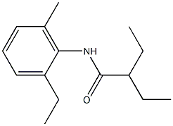 2-ethyl-N-(2-ethyl-6-methylphenyl)butanamide Struktur