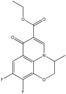 ethyl 9,10-difluoro-3-methyl-7-oxo-2,3-dihydro-7H-[1,4]oxazino[2,3,4-ij]quinoline-6-carboxylate Struktur