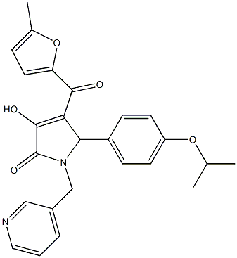 3-hydroxy-5-(4-isopropoxyphenyl)-4-(5-methyl-2-furoyl)-1-(3-pyridinylmethyl)-1,5-dihydro-2H-pyrrol-2-one Struktur