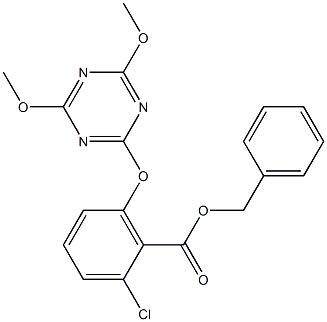 benzyl 2-chloro-6-[(4,6-dimethoxy-1,3,5-triazin-2-yl)oxy]benzoate Struktur