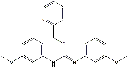 2-pyridinylmethyl N,N'-bis(3-methoxyphenyl)imidothiocarbamate Struktur