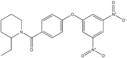 1-(4-{3,5-bisnitrophenoxy}benzoyl)-2-ethylpiperidine Struktur