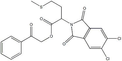 2-oxo-2-phenylethyl 2-(5,6-dichloro-1,3-dioxo-1,3-dihydro-2H-isoindol-2-yl)-4-(methylsulfanyl)butanoate Struktur