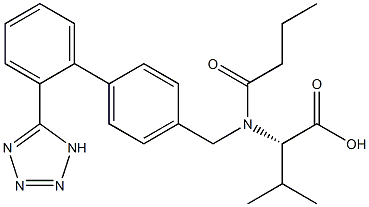 (S)-N-Butyryl-N-([2'-(1H-tetrazol-5-yl)biphenyl-4-yl]methyl)-valine Struktur