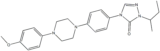 4-[4-[4-(4-Methoxyphenyl)piperazin-1-yl]phenyl]-2-[(1RS)-1-methylpropyl]-2,4-dihydro-3H-1,2,4-triazol-3-one Struktur