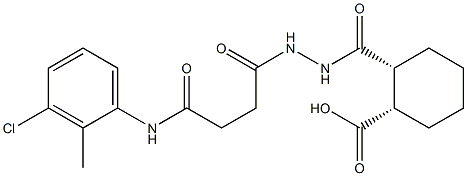 (1S,2R)-2-({2-[4-(3-chloro-2-methylanilino)-4-oxobutanoyl]hydrazino}carbonyl)cyclohexanecarboxylic acid Struktur