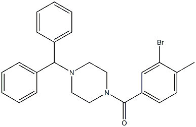 (4-benzhydryl-1-piperazinyl)(3-bromo-4-methylphenyl)methanone Struktur