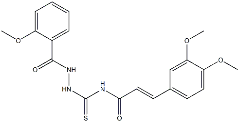 (E)-3-(3,4-dimethoxyphenyl)-N-{[2-(2-methoxybenzoyl)hydrazino]carbothioyl}-2-propenamide Struktur