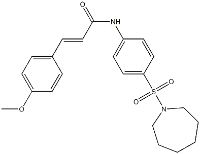 (E)-N-[4-(1-azepanylsulfonyl)phenyl]-3-(4-methoxyphenyl)-2-propenamide Struktur