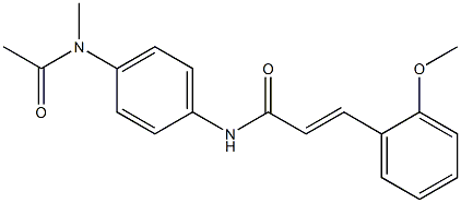 (E)-N-{4-[acetyl(methyl)amino]phenyl}-3-(2-methoxyphenyl)-2-propenamide Struktur