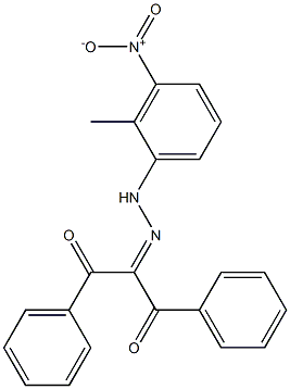 1,3-diphenyl-1,2,3-propanetrione 2-[N-(2-methyl-3-nitrophenyl)hydrazone] Struktur