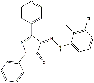 1,3-diphenyl-1H-pyrazole-4,5-dione 4-[N-(3-chloro-2-methylphenyl)hydrazone] Struktur