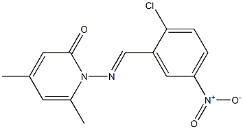 1-{[(E)-(2-chloro-5-nitrophenyl)methylidene]amino}-4,6-dimethyl-2(1H)-pyridinone Struktur