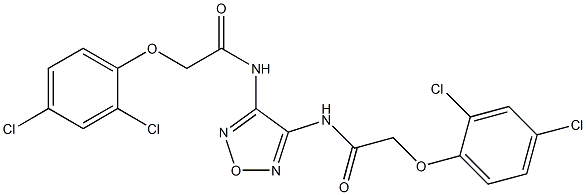 2-(2,4-dichlorophenoxy)-N-(4-{[2-(2,4-dichlorophenoxy)acetyl]amino}-1,2,5-oxadiazol-3-yl)acetamide Struktur