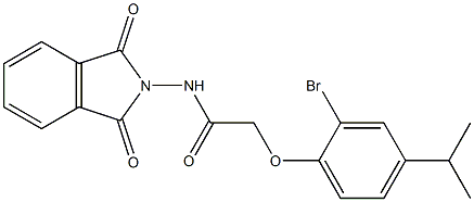 2-(2-bromo-4-isopropylphenoxy)-N-(1,3-dioxo-1,3-dihydro-2H-isoindol-2-yl)acetamide Struktur