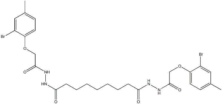 2-(2-bromo-4-methylphenoxy)-N'-(9-{2-[2-(2-bromo-4-methylphenoxy)acetyl]hydrazino}-9-oxononanoyl)acetohydrazide Struktur