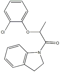 2-(2-chlorophenoxy)-1-(2,3-dihydro-1H-indol-1-yl)-1-propanone Struktur