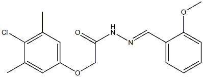 2-(4-chloro-3,5-dimethylphenoxy)-N'-[(E)-(2-methoxyphenyl)methylidene]acetohydrazide Struktur