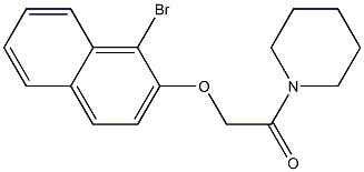 2-[(1-bromo-2-naphthyl)oxy]-1-(1-piperidinyl)-1-ethanone Struktur