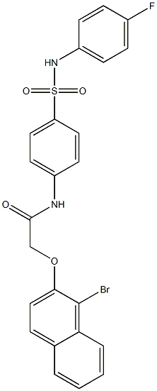 2-[(1-bromo-2-naphthyl)oxy]-N-{4-[(4-fluoroanilino)sulfonyl]phenyl}acetamide Struktur