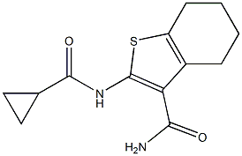 2-[(cyclopropylcarbonyl)amino]-4,5,6,7-tetrahydro-1-benzothiophene-3-carboxamide Struktur