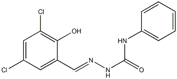 2-[(E)-(3,5-dichloro-2-hydroxyphenyl)methylidene]-N-phenyl-1-hydrazinecarboxamide Struktur