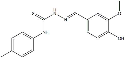 2-[(E)-(4-hydroxy-3-methoxyphenyl)methylidene]-N-(4-methylphenyl)-1-hydrazinecarbothioamide Struktur