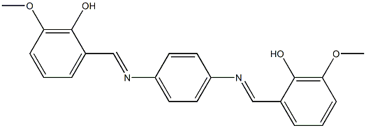 2-{[(4-{[(E)-(2-hydroxy-3-methoxyphenyl)methylidene]amino}phenyl)imino]methyl}-6-methoxyphenol Struktur