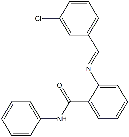 2-{[(E)-(3-chlorophenyl)methylidene]amino}-N-phenylbenzamide Struktur