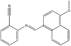 2-{[(E)-(4-methoxy-1-naphthyl)methylidene]amino}benzonitrile Struktur