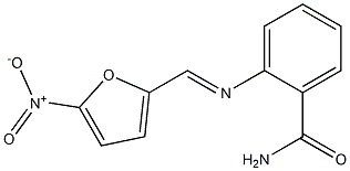 2-{[(E)-(5-nitro-2-furyl)methylidene]amino}benzamide Struktur