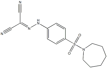 2-{2-[4-(1-azepanylsulfonyl)phenyl]hydrazono}malononitrile Struktur