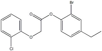 2-bromo-4-ethylphenyl 2-(2-chlorophenoxy)acetate Struktur