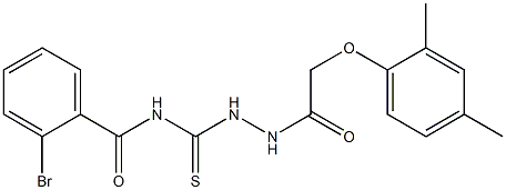 2-bromo-N-({2-[2-(2,4-dimethylphenoxy)acetyl]hydrazino}carbothioyl)benzamide Struktur