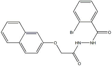 2-bromo-N'-[2-(2-naphthyloxy)acetyl]benzohydrazide Struktur