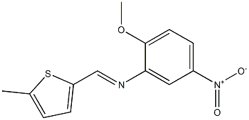 N-(2-methoxy-5-nitrophenyl)-N-[(E)-(5-methyl-2-thienyl)methylidene]amine Struktur